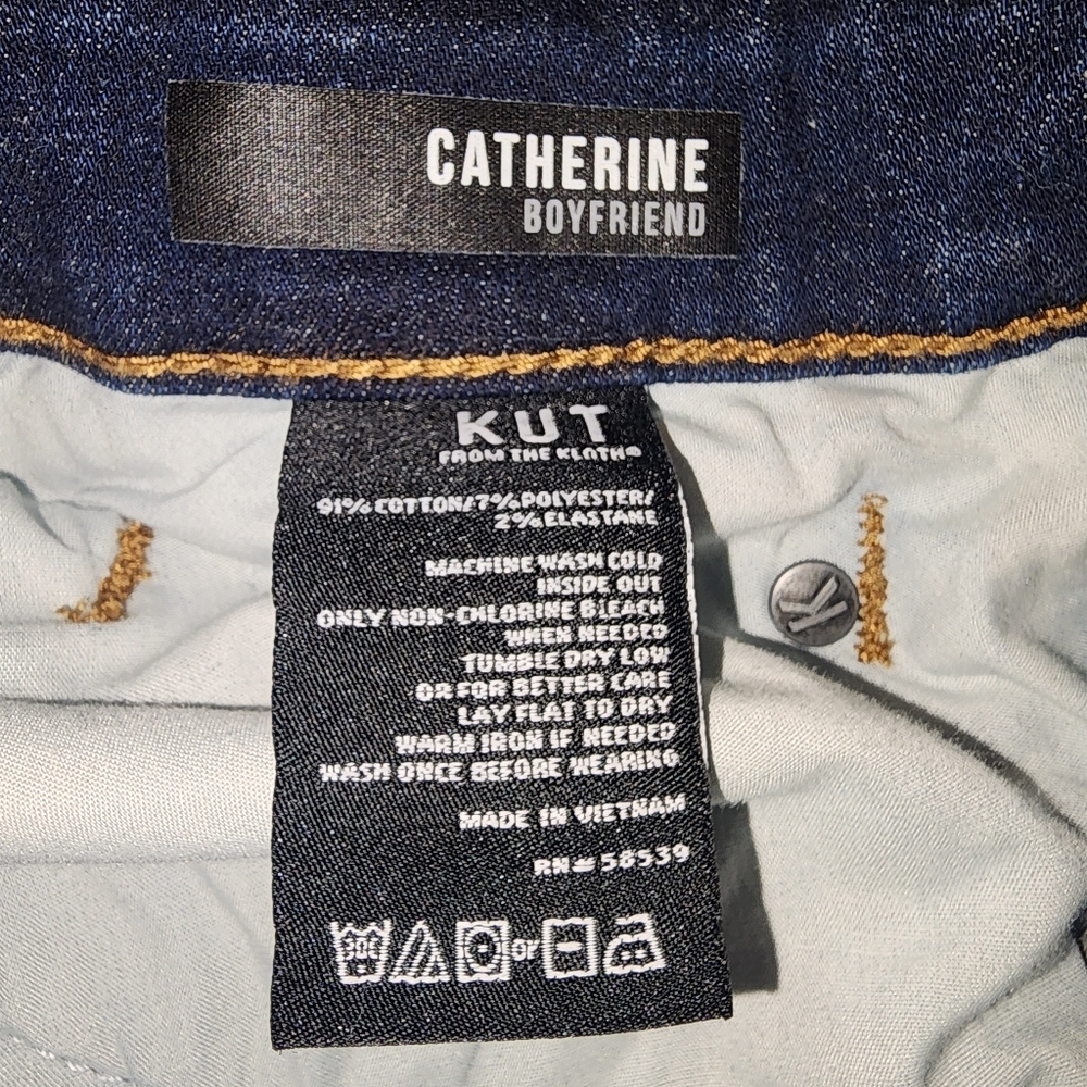 Kut From Kloth Catherine Boyfriend Jeans Dark Wash 24w - Picture 8 of 10